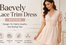 baevely lace trim dress