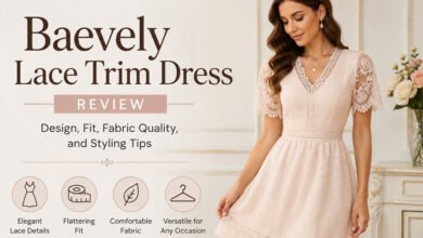 baevely lace trim dress